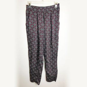 Geometric Print Satin Pants